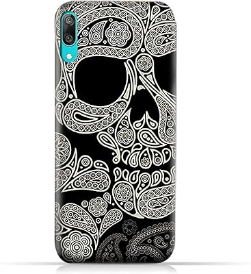 Coque de protection amc design paisley skull en silicone et tpu pour huawei