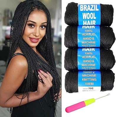 Cheveux en laine brésilienne fil acrylique 100% cheveux pour tresse au crochet