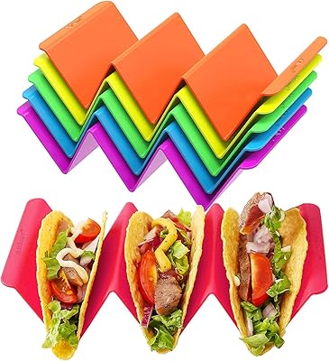 Ensemble de 6 supports à tacos colorés grandes assiettes qualité supérieure