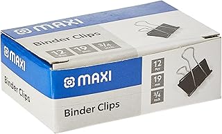 Une boîte de trombones 19 mm, 12 pièces, noirs de maxi