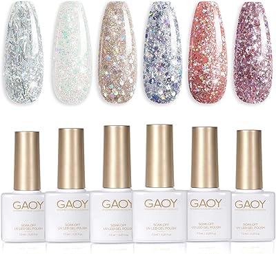 Kit de vernis à ongles gel goi glitter inspire rose nude uv led