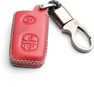 Wfmj housse de protection en cuir pour clé télécommande à 3 boutons