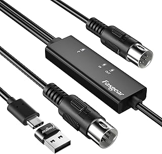 Câble midi usb c avec adaptateur de type c vers usb, câble fager