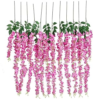 Bouquet de fleurs de glycine artificielles en soie à suspendre pour décorations