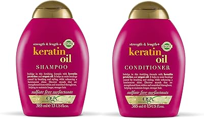 Shampooing et revitalisant anti-casse à l'huile de kératine ogx (385 ml)