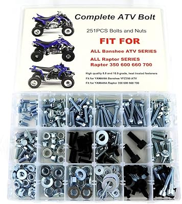 Kit de boulons d'échappement de cadre de moteur en plastique zetomer 251 pièces