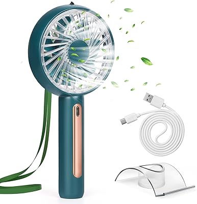 Mini ventilateur portable rechargeable à 4 vitesses, ventilateur de bureau usb avec support