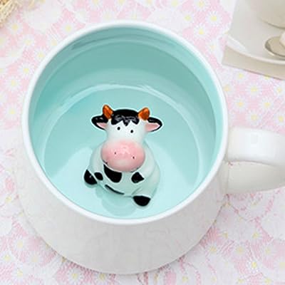 Tasse en céramique lucky se avec motif animal tasses en forme de vache