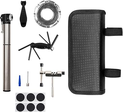 Kit d'outils de réparation de vélo babyski, outil minimaliste, pompe à air portable, sac de réparation de pneus, outil d'entretien multifonctionnel de vélo pour le camping, sac à outils essentiels de voyage. Diaytar : Le discount nouvelle génération au Sénégal