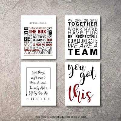 Affiches d'art de motivation pour la décoration murale du bureau citations