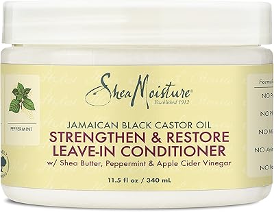 Après-shampooing à l'huile de ricin noire jamaïcaine shea moisture pour cheveux abîmés, huile