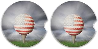 Lot de 2 dessous de verre de voiture en forme de drapeau américain