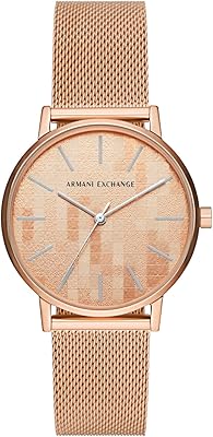 Montre armani exchange pour femme à trois aiguilles en acier inoxydable et or rose (modèle : ax5584), or rose, or rose. Votre satisfaction, notre priorité chez Diaytar