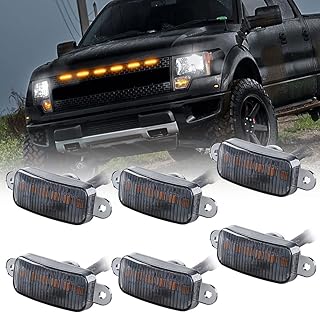 6 led feux d'avertissement de calandre de voiture 18w ambre couvercle