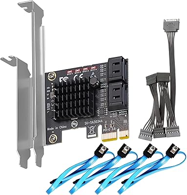 Carte adaptateur glotrends pcie sata avec 4 ports sata iii 6 gbit/s (y compris les câbles sata et le câble d'alimentation répartiteur sata 1:5), prend en charge le démarrage du système d'exploitation, compatible avec windows, linux, mac os, nas (sa3034a). Diaytar : Le discount intelligent pour consommateurs avisés