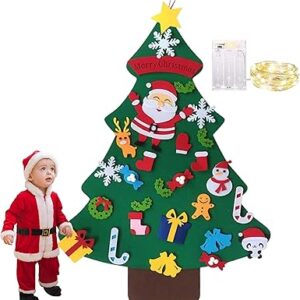 21 PIÈCES ARBRE DE NOËL EN FEUTRE AVEC ORNEMENT POUR ENFANTS CADEAUX