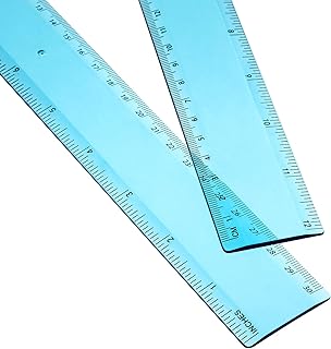 Paquet de 2 outils de mesure en plastique avec règle droite pour bureau