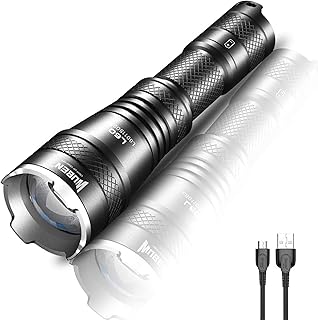 Lampe de poche wopen 1200 lumens, 5 modes de zoom, lampe de poche