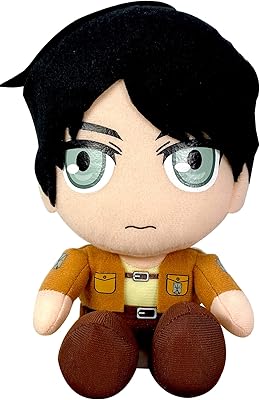 Ge animation great eastern ge-52997 attaque sur titan eren assis en peluche, multicolore