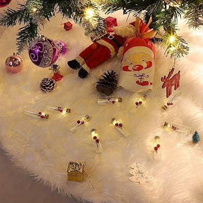 Jupe d'arbre de noël de 48", jupe d'arbre de noël en fausse fourrure