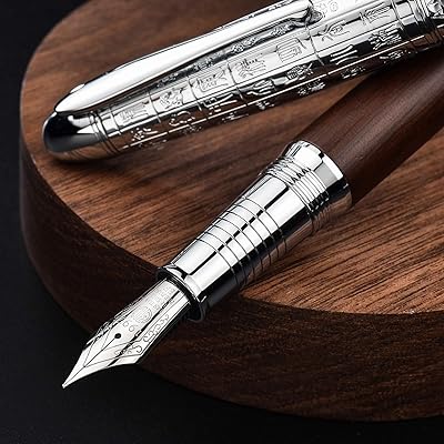 Stylo plume hongdian 6016 en bois naturel, stylo d'écriture en iridium fin