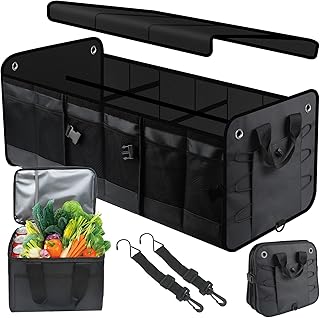 Organisateur de coffre de voiture avec housse pliable sac pliable multi-sections isotherme