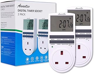 Awootsv minuterie numérique avec fonction compte à rebours écran lcd prise
