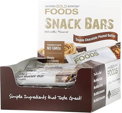 Barres aromatisées au beurre de cacahuète double chocolat california gold nutrition foods, 12