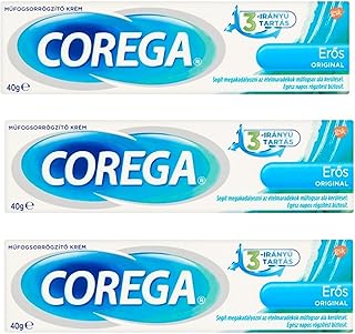 Crème adhésive dentaire extra forte corega original 40 g (paquet de 3)