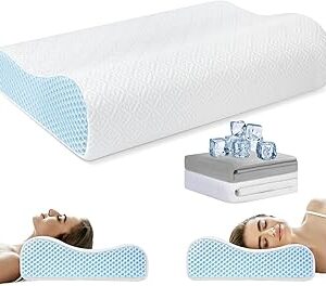 Oreiller de lit confortable en mousse à mémoire de forme avec 2 taies d'oreiller pour soulager. Diaytar Sénégal : Des produits pour toute la famille à prix cassés