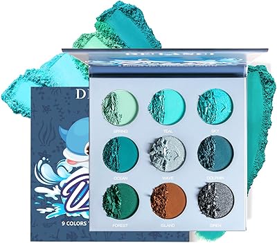 Palette de fards à paupières bleu sarcelle et bleu, palette de fards à