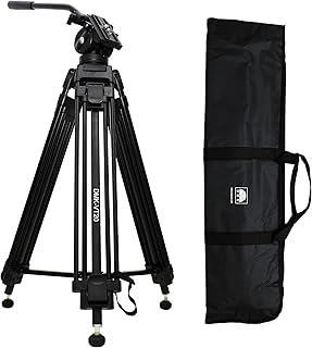 Trépied de caméra vidéo en aluminium dmk vt20 avec conception à 3 plates-formes