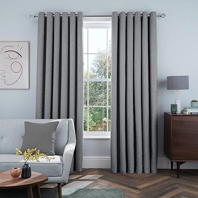 Rideaux occultants en lin à isolation thermique et doublure à œillets pour chambre