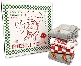 Coffret cadeau boîte à pizza unisexe | 4 paires de chaussettes riches