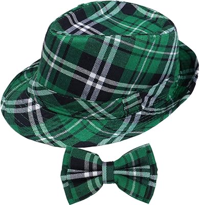 2 pièces accessoires de chapeau et cravate de la saint-patrick, chapeaux fedora