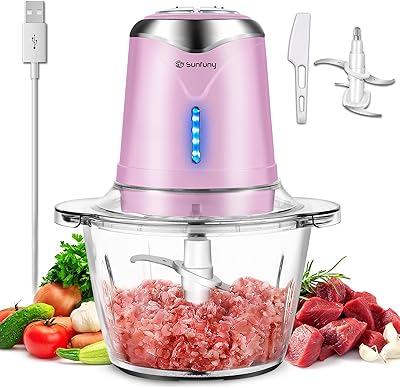 Robot culinaire électrique, hachoir à viande en verre pour légumes, mélangeur portable rechargeable