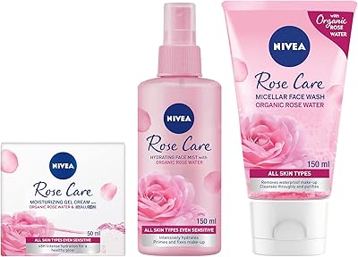 Pack de soins de la peau nivea à la rose micellaire : nettoyant