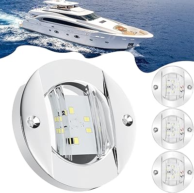 Bsiqt 4 pièces lumières intérieures de bateau marin, 12v led lumière de pont
