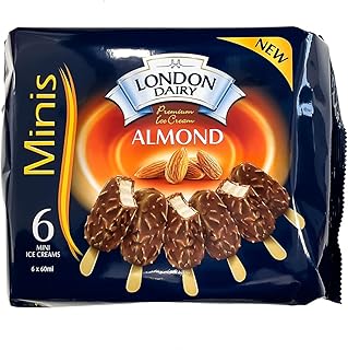 Bâtonnets de crème glacée de luxe aux amandes de londres, 6 x 60