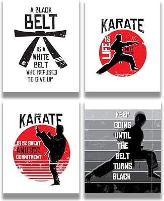Décoration murale pour arts martiaux jujitsu taekwondo judo mma karaté lot de 4