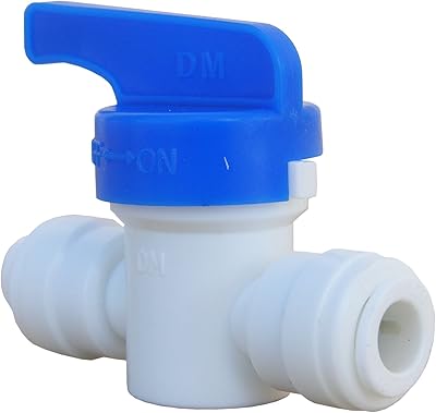 Vanne d'arrêt droite lasco 19-6501 avec tube de diamètre extérieur de 1/4", plastique