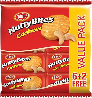 Biscuits aux noix de cajou tiffany's natty bites - pack économique 8 x
