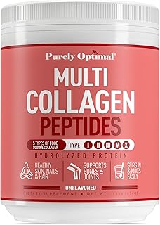 Poudre multi-collagène de qualité supérieure - 5 types de peptides de collagène hydrolysés