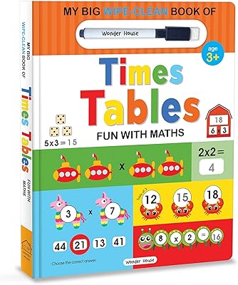 Mon grand livre de tables de multiplication effaçable et propre pour les enfants