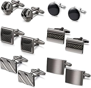 6 paires de boutons de manchette classiques pour hommes chemise smoking marié mariage