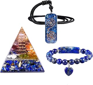 Pyramide de guérison en cristal mokaitekor, ensemble de 3 pendentifs et bracelets