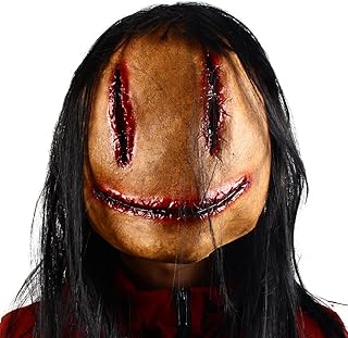 Masque d'halloween effrayant avec cheveux pour adultes masque de démon homgate fantôme