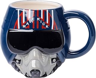 Tasse en céramique sculptée en 3d avec casque silver buffalo maverick de top