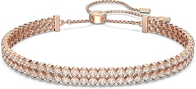 Collection de bijoux swarovski pour femme, bracelet fin avec finition rhodiée et cristaux
