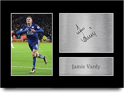 Hwc trading photo imprimée autographe de jamie vardy leicester city taille a4 pour